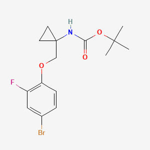 molecular formula C15H19BrFNO3 B8123949 [1-(4-Bromo-2-fluoro-phenoxymethyl)-cyclopropyl]-carbamic acid tert-butyl ester 