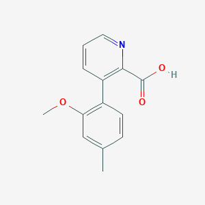 molecular formula C14H13NO3 B8123998 3-(2-Methoxy-4-methylphenyl)picolinic acid 
