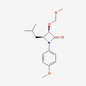 molecular formula C16H23NO4 B8124027 (3R,4S)-4-isobutyl-3-(methoxymethoxy)-1-(4-methoxyphenyl)azetidin-2-one 