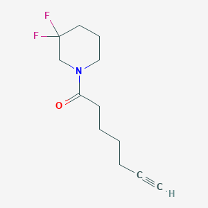 molecular formula C12H17F2NO B8124033 1-(3,3-Difluoropiperidin-1-yl)hept-6-yn-1-one 