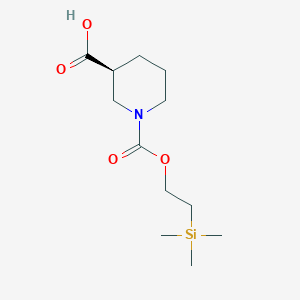 molecular formula C12H23NO4Si B8124036 (S)-1-((2-(trimethylsilyl)ethoxy)carbonyl)piperidine-3-carboxylic acid 
