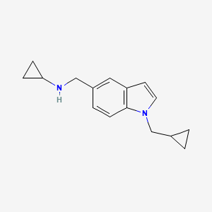 molecular formula C16H20N2 B8124056 Cyclopropyl-(1-cyclopropylmethyl-1H-indol-5-ylmethyl)-amine 