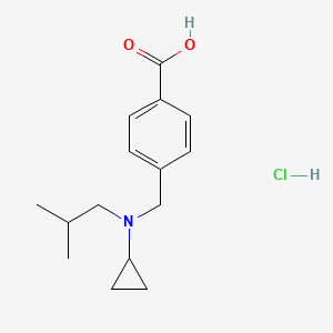 molecular formula C15H22ClNO2 B8124064 4-[(Cyclopropyl-isobutyl-amino)-methyl]-benzoic acid hydrochloride 