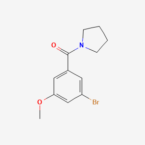 molecular formula C12H14BrNO2 B8124068 (3-Bromo-5-methoxy-phenyl)-pyrrolidin-1-yl-methanone 