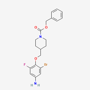molecular formula C20H22BrFN2O3 B8124079 4-(4-Amino-2-bromo-6-fluoro-phenoxymethyl)-piperidine-1-carboxylic acid benzyl ester 