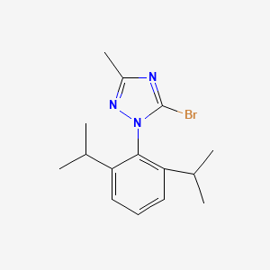molecular formula C15H20BrN3 B8124089 5-Bromo-1-(2,6-diisopropylphenyl)-3-methyl-1H-1,2,4-triazole 