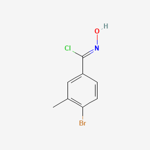 molecular formula C8H7BrClNO B8124101 (1Z)-4-bromo-N-hydroxy-3-methylbenzenecarboximidoyl chloride 