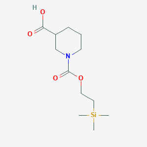 molecular formula C12H23NO4Si B8124120 1-((2-(Trimethylsilyl)ethoxy)carbonyl)piperidine-3-carboxylic acid 