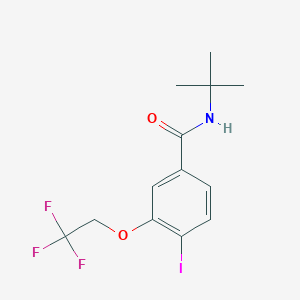 molecular formula C13H15F3INO2 B8124139 N-tert-butyl-4-iodo-3-(2,2,2-trifluoroethoxy)benzamide 