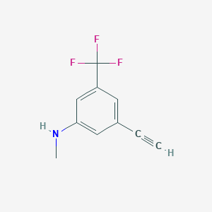 molecular formula C10H8F3N B8124144 (3-Ethynyl-5-trifluoromethylphenyl)-methylamine 