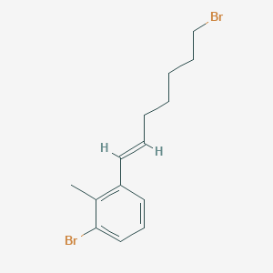 molecular formula C14H18Br2 B8124162 (E)-1-Bromo-3-(7-bromohept-1-en-1-yl)-2-methylbenzene 