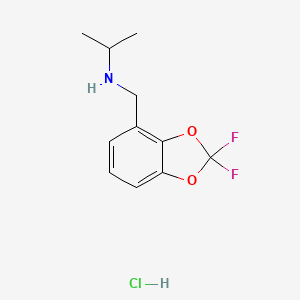 molecular formula C11H14ClF2NO2 B8124169 (2,2-Difluorobenzo[1,3]dioxol-4-ylmethyl)-isopropylamine hydrochloride 