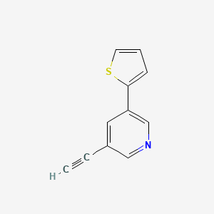 molecular formula C11H7NS B8124189 3-Ethynyl-5-thiophen-2-yl-pyridine 