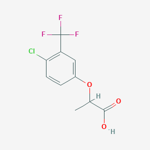 molecular formula C10H8ClF3O3 B8124220 2-(4-Chloro-3-(trifluoromethyl)phenoxy)propanoic acid 