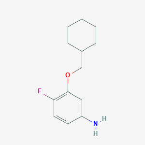 molecular formula C13H18FNO B8124240 3-Cyclohexylmethoxy-4-fluorophenylamine 