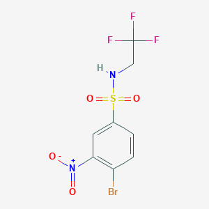 molecular formula C8H6BrF3N2O4S B8124244 4-bromo-3-nitro-N-(2,2,2-trifluoroethyl)benzenesulfonamide 