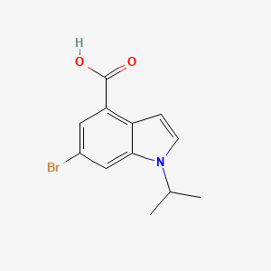 molecular formula C12H12BrNO2 B8124268 6-bromo-1-(1-methylethyl)-1H-indole-4-carboxylic acid 