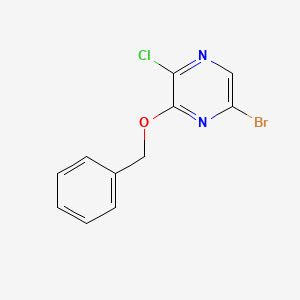 molecular formula C11H8BrClN2O B8124294 3-(Benzyloxy)-5-bromo-2-chloropyrazine 