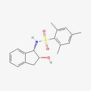 molecular formula C18H21NO3S B8124316 N-((1S,2R)-2-Hydroxy-2,3-dihydro-1H-inden-1-YL)-2,4,6-trimethylbenzenesulfonamide 