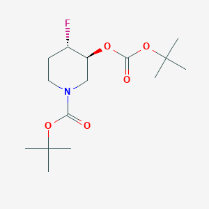 molecular formula C15H26FNO5 B8124350 trans-tert-Butyl 3-((tert-butoxycarbonyl)oxy)-4-fluoropiperidine-1-carboxylate CAS No. 2126144-79-2