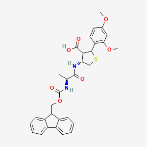 molecular formula C31H32N2O7S B8124377 (4R)-3-((S)-2-((((9H-fluoren-9-yl)methoxy)carbonyl)amino)propanoyl)-2-(2,4-dimethoxyphenyl)thiazolidine-4-carboxylic acid 