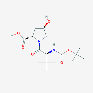 molecular formula C17H30N2O6 B8124398 Methyl (2S,4R)-1-((S)-2-((tert-butoxycarbonyl)amino)-3,3-dimethylbutanoyl)-4-hydroxypyrrolidine-2-carboxylate 