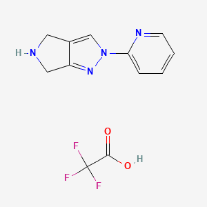 molecular formula C12H11F3N4O2 B8124423 2-pyridin-2-yl-5,6-dihydro-4H-pyrrolo[3,4-c]pyrazole;2,2,2-trifluoroacetic acid 