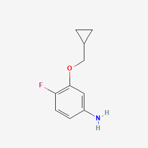 molecular formula C10H12FNO B8124443 3-(Cyclopropylmethoxy)-4-fluoroaniline 