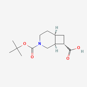 molecular formula C13H21NO4 B8124483 (1S,6R,8S)-3-[(2-methylpropan-2-yl)oxycarbonyl]-3-azabicyclo[4.2.0]octane-8-carboxylic acid 