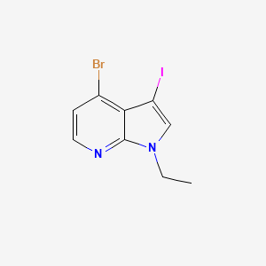 molecular formula C9H8BrIN2 B8124491 4-Bromo-1-ethyl-3-iodo-1H-pyrrolo[2,3-b]pyridine 