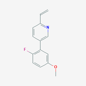 molecular formula C14H12FNO B8124496 5-(2-Fluoro-5-methoxyphenyl)-2-vinylpyridine 