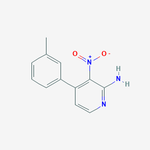 molecular formula C12H11N3O2 B8124516 3-Nitro-4-(m-tolyl)pyridin-2-amine 