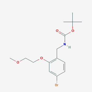 molecular formula C15H22BrNO4 B8124525 tert-Butyl 4-bromo-2-(2-methoxyethoxy)benzylcarbamate 