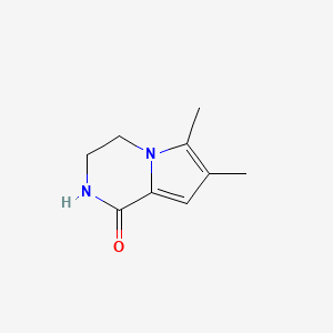 molecular formula C9H12N2O B8124530 6,7-Dimethyl-3,4-dihydropyrrolo[1,2-a]pyrazin-1(2H)-one 