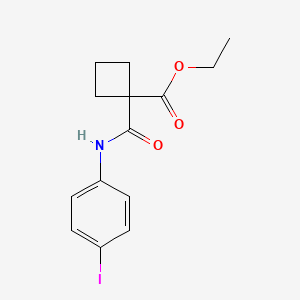 molecular formula C14H16INO3 B8124534 1-(4-Iodophenylcarbamoyl)-cyclobutanecarboxylic acid ethyl ester 
