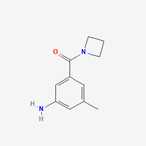 molecular formula C11H14N2O B8124561 3-(Azetidine-1-carbonyl)-5-methylaniline 
