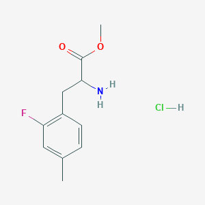 molecular formula C11H15ClFNO2 B8124567 Methyl 2-amino-3-(2-fluoro-4-methylphenyl)propanoate hydrochloride 