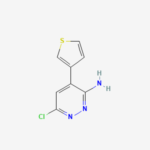 molecular formula C8H6ClN3S B8124577 6-Chloro-4-thiophen-3-yl-pyridazin-3-ylamine 