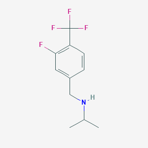 molecular formula C11H13F4N B8124623 (3-Fluoro-4-trifluoromethyl-benzyl)-isopropyl-amine 