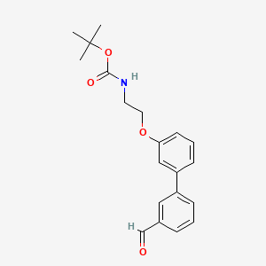 molecular formula C20H23NO4 B8124650 [2-(3'-Formyl-biphenyl-3-yloxy)-ethyl]-carbamic acid tert-butyl ester CAS No. 1908436-03-2