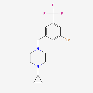 molecular formula C15H18BrF3N2 B8124661 1-(3-Bromo-5-trifluoromethyl-benzyl)-4-cyclopropyl-piperazine 