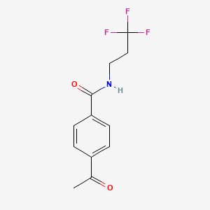 molecular formula C12H12F3NO2 B8124662 4-acetyl-N-(3,3,3-trifluoropropyl)benzamide 
