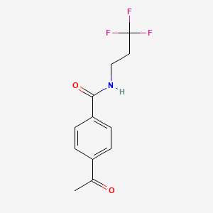 molecular formula C12H12F3NO2 B8124662 4-乙酰基-N-(3,3,3-三氟丙基)苯甲酰胺 