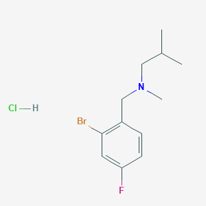 molecular formula C12H18BrClFN B8124692 N-(2-bromo-4-fluorobenzyl)-N,2-dimethylpropan-1-amine hydrochloride 