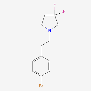 molecular formula C12H14BrF2N B8124710 1-[2-(4-Bromophenyl)-ethyl]-3,3-difluoropyrrolidine 