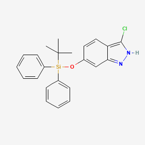 molecular formula C23H23ClN2OSi B8124746 6-(Tert-butyldiphenylsilyloxy)-3-chloroindazole 
