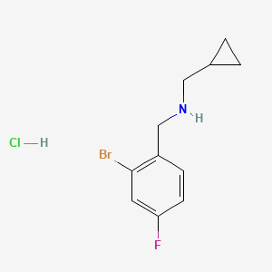 molecular formula C11H14BrClFN B8124760 N-(2-bromo-4-fluorobenzyl)-1-cyclopropylmethanamine hydrochloride 