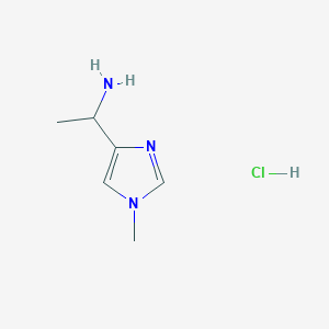 molecular formula C6H12ClN3 B8124781 1-(1-Methyl-4-imidazolyl)ethanamine Hydrochloride 