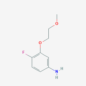 molecular formula C9H12FNO2 B8124806 4-Fluoro-3-(2-methoxyethoxy)aniline 