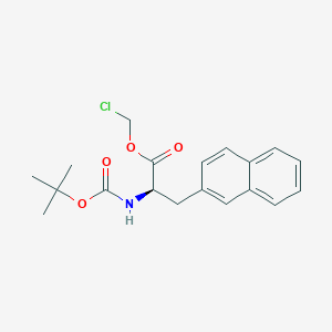molecular formula C19H22ClNO4 B8124812 Chloromethyl (2R)-2-{[(tert-butoxy)carbonyl]amino}-3-(naphthalen-2-yl)propanoate 